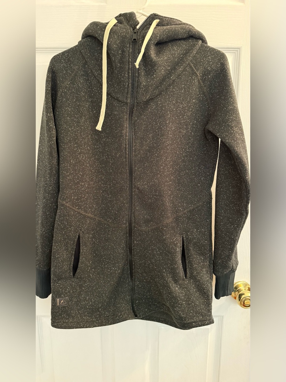 Men's Green/Gray Speckled Hooded Zip Jacket